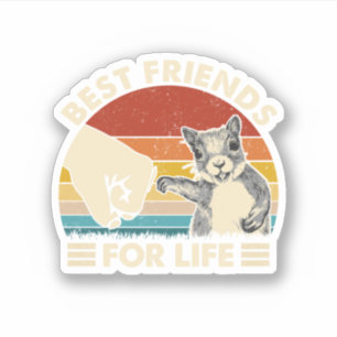 Retro Vintage Squirrel Best Friend For Life Fist B