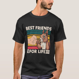 Retro Vintage Squirrel Best Friend For Life Fist B T-Shirt