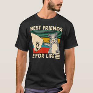Retro Vintage Squirrel Best Friend For Life Fist B T-Shirt