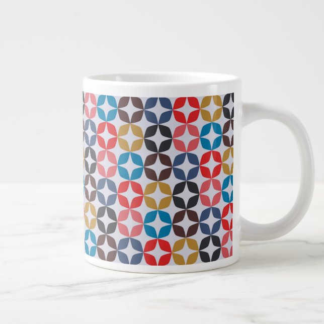 Retro Vintage Star Pattern Large Coffee Mug (Right)