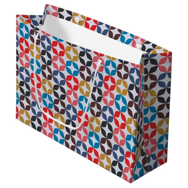 Retro Vintage Star Pattern Large Gift Bag (Front Angled)