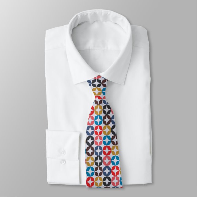 Retro Vintage Star Pattern Tie (Tied)