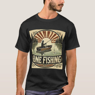 Retro Vintage Striped Bass Fisherman Decor T-Shirt