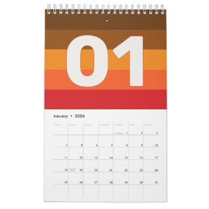 Retro Vintage Stripes 2026 Calendar
