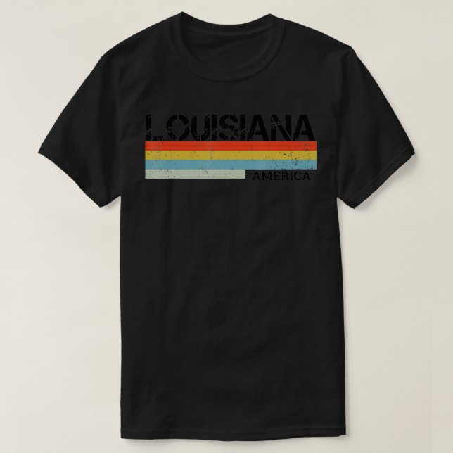 Retro Vintage Stripes Louisiana  T-Shirt (Design Front)