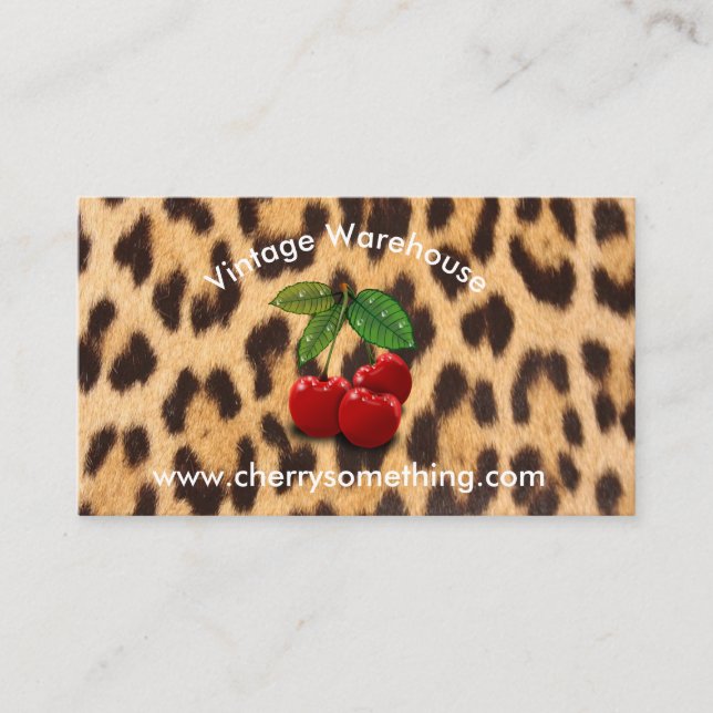 Retro Vintage-style Cherry Print Business Card (Front)
