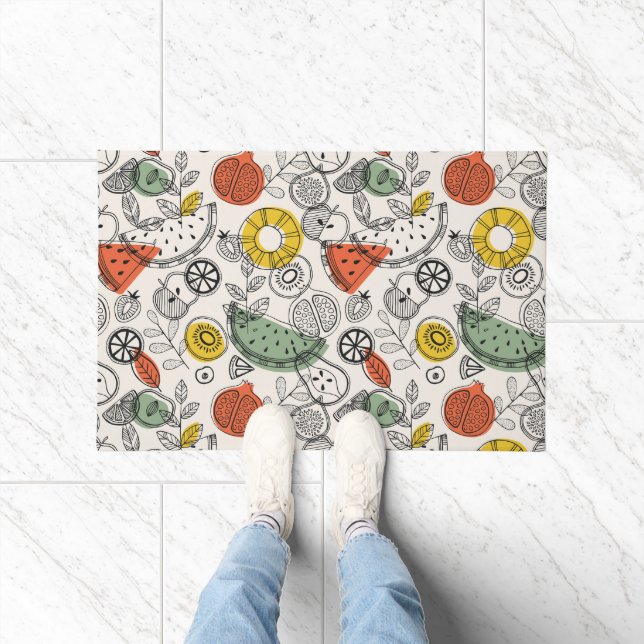 Retro Vintage Style Fruit Pattern Doormat (Indoor)