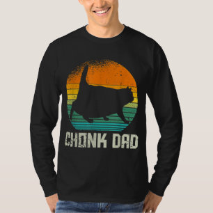 Retro Vintage Style Funny Fat Daddy Cat Meme Chonk T-Shirt
