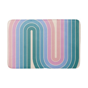Retro Vintage Style Geometric Design Bath Mat