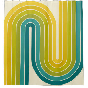 Retro Vintage Style Geometric Design Shower Curtain