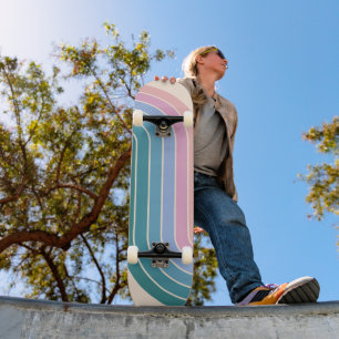 Retro Vintage Style Geometric Design Skateboard