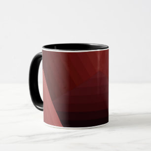 Retro vintage style geometric lines red burgundi d mug