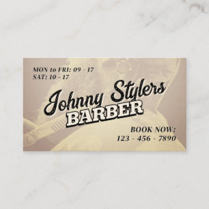 Retro vintage style illustration barber business card