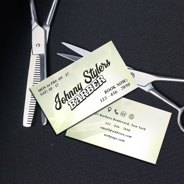 Retro vintage style illustration barber shop business card (Creator Uploaded)