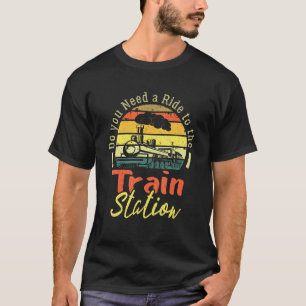 Retro Vintage Style Ride To The Train Station Tram T-Shirt