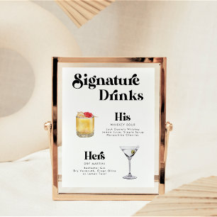 Retro Vintage Style Signature Drinks Poster