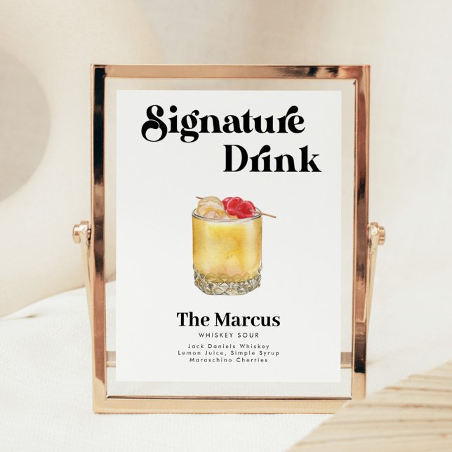Retro Vintage Style Signature Drinks Poster (Creator Uploaded)