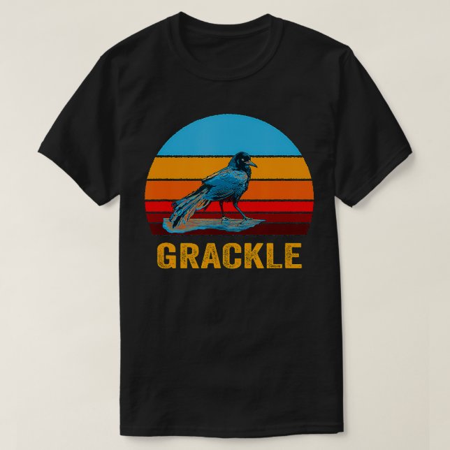 Retro Vintage Style Sunset Grackle  T-Shirt (Design Front)