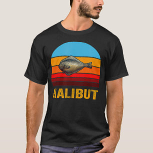 Retro Vintage Style Sunset Halibut T-Shirt