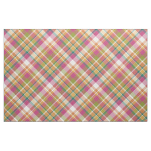 Retro Vintage Summer Plaid Tartan Squares Pattern Fabric