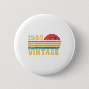 Retro Vintage Sunset 1960 Birthday    6 Cm Round Badge
