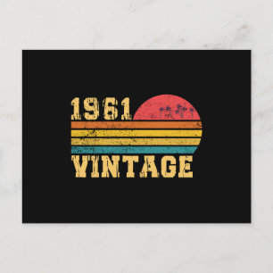 Retro Vintage Sunset 1961 Birthday Postcard