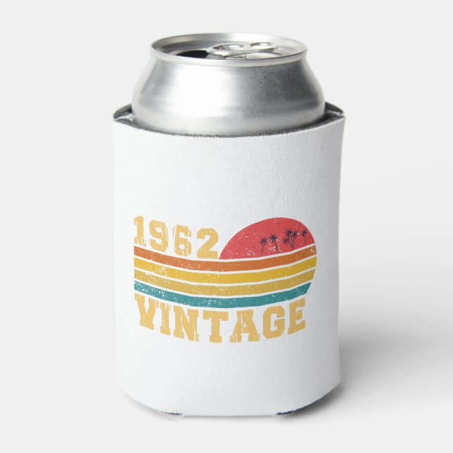 Retro Vintage Sunset 1962 Birthday Can Cooler (Can Front)
