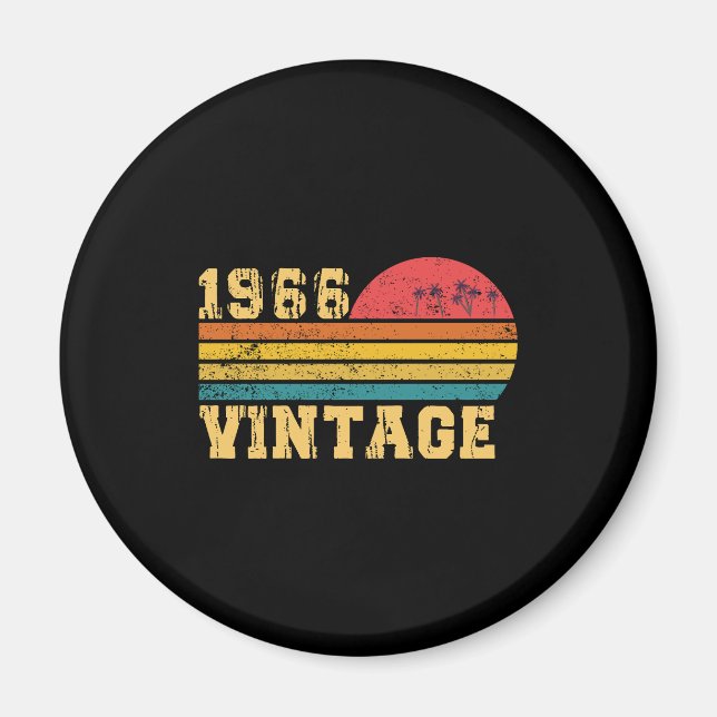 Retro Vintage Sunset 1966 Birthday Magnet (Front)