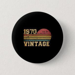 Retro Vintage Sunset 1970 Birthday 6 Cm Round Badge
