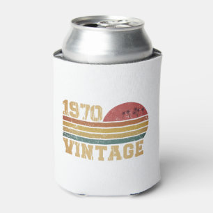 Retro Vintage Sunset 1970 Birthday Can Cooler