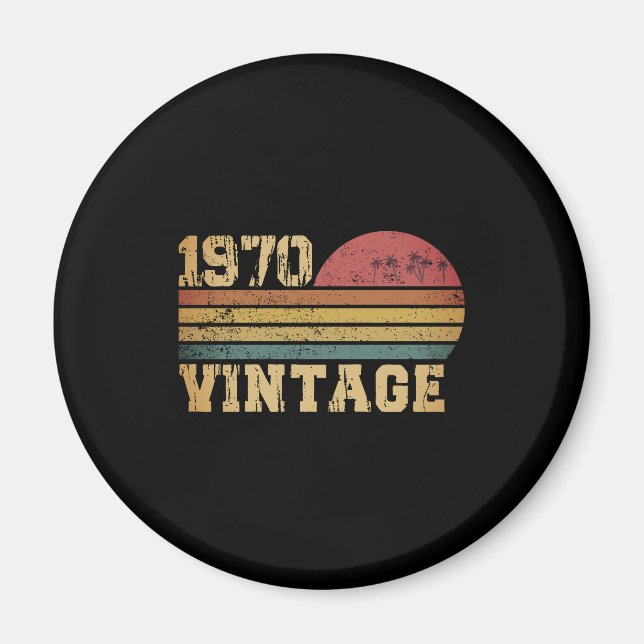 Retro Vintage Sunset 1970 Birthday Magnet (Front)