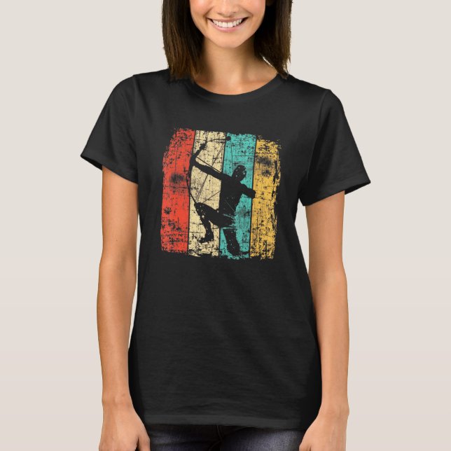 Retro Vintage Sunset Archery Archer Bow Hunter Tee (Front)