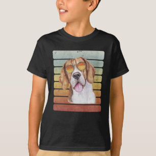 Retro Vintage Sunset Beagle Mum Dad T-Shirt