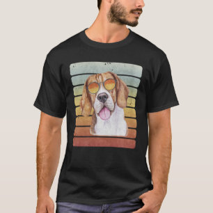 Retro Vintage Sunset Beagle Mum Dad T-Shirt