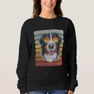 Retro Vintage Sunset Bernese Mountain Mum Dad Sweatshirt