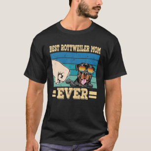 Retro Vintage Sunset Best Rottweiler Mum Ever T-Shirt