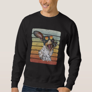 Retro Vintage Sunset Black Tan Dachshund Puppy Dad Sweatshirt