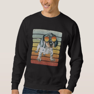 Retro Vintage Sunset Black Tan Dachshund Puppy Mum Sweatshirt