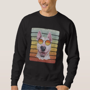 Retro Vintage Sunset Bull Terrier Mum Dad Sweatshirt