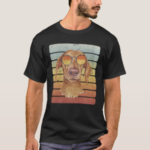 Retro Vintage Sunset Cream Dachshund Mum Dad T-Shirt