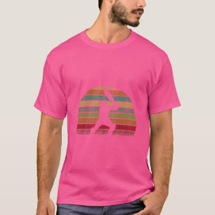 Retro Vintage Sunset Cricket Fan Funny Cricket Lov T-Shirt