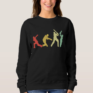 Retro Vintage Sunset Cricket Sport Funny Sweatshirt
