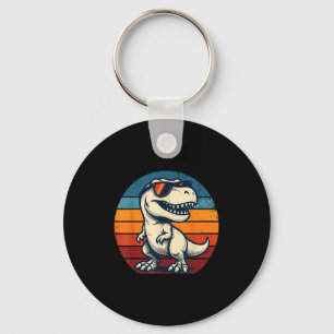 Retro Vintage Sunset Dinosaur T-rex Lovers Funny S Key Ring