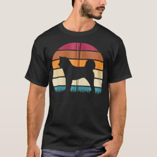 Retro Vintage Sunset Dog Pet Lover Akita Breed Zip T-Shirt