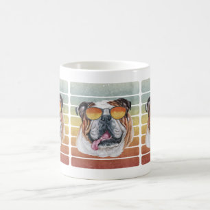 Retro Vintage Sunset English Bulldog Mum Dad Coffee Mug