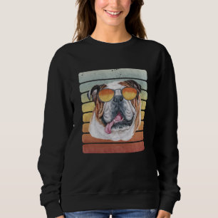 Retro Vintage Sunset English Bulldog Mum Dad Sweatshirt