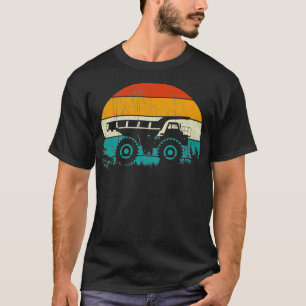 Retro Vintage Sunset Excavator Kids Dump Construct T-Shirt