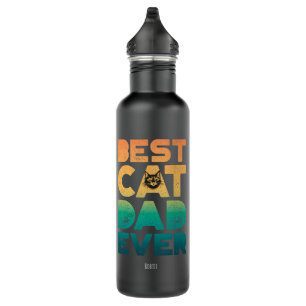 Retro Vintage Sunset Fathers Day Best Cat Dad Ever 710 Ml Water Bottle