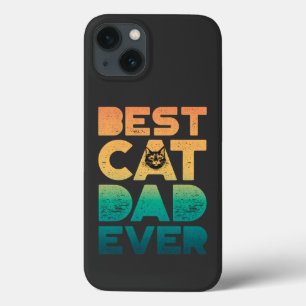 Retro Vintage Sunset Fathers Day Best Cat Dad Ever iPhone 13 Case