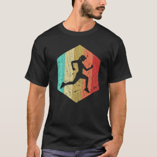 Retro Vintage Sunset Female Jogger Runner Athlete T-Shirt